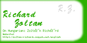 richard zoltan business card